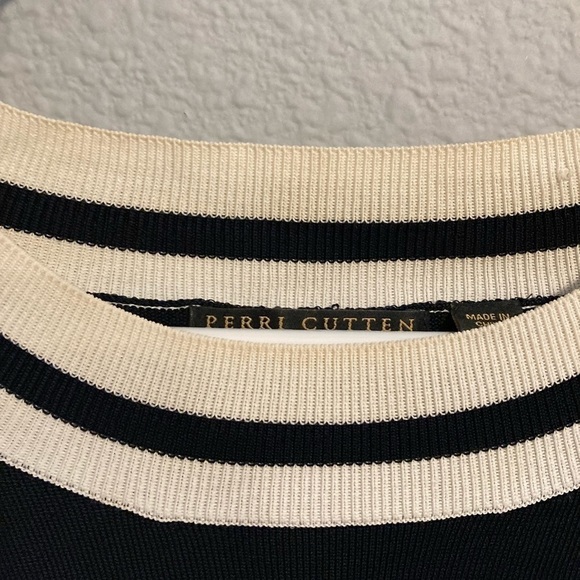 Perri Cutten White And Navy Long Sleeve T-Shirt - Picture 5 of 5